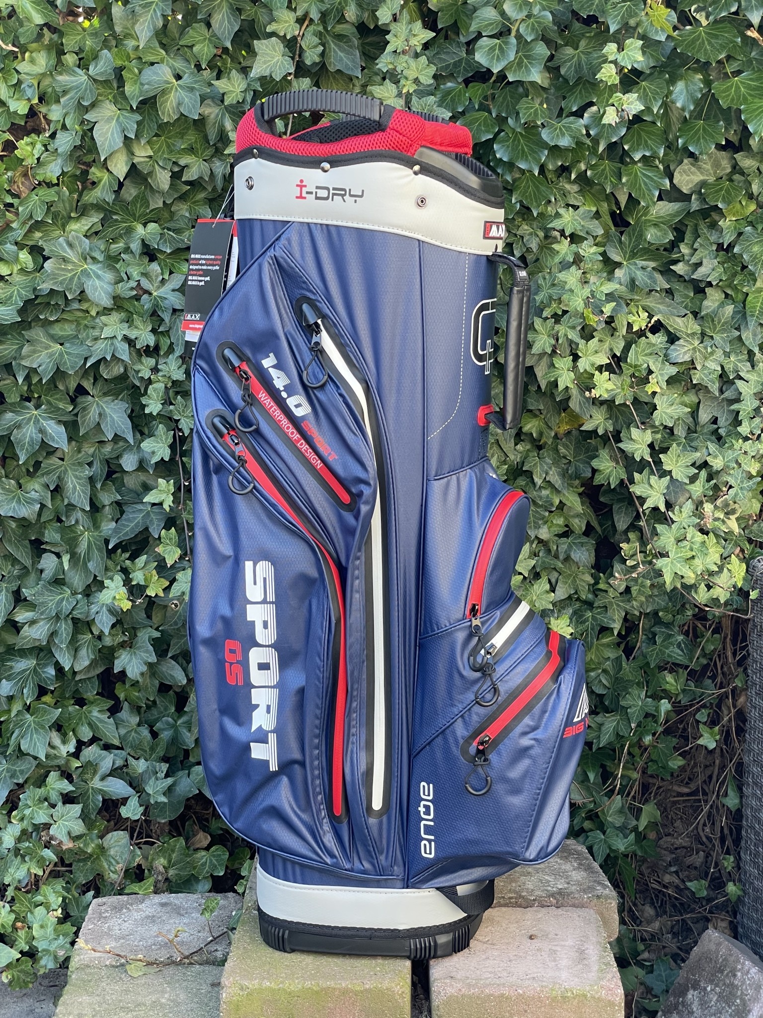 Big Max Aqua Sport GS golftas Navy zilver rood Speciale Golfstore Editie - Afbeelding 2