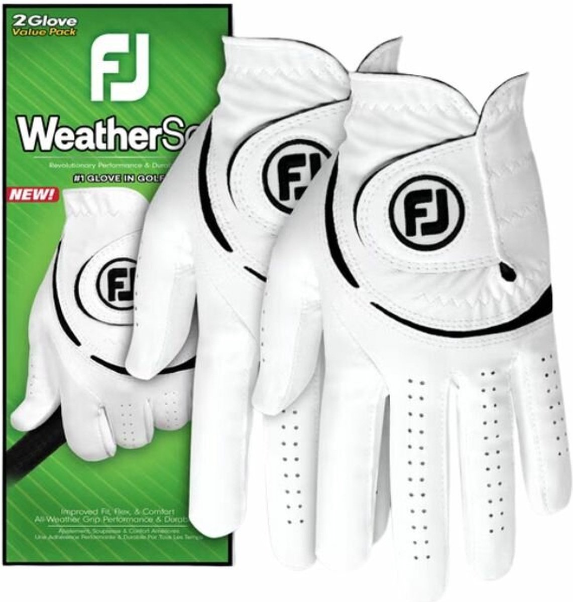 Footjoy Weathersof heren golf handschoen Links Wit (2 stuks) 2024